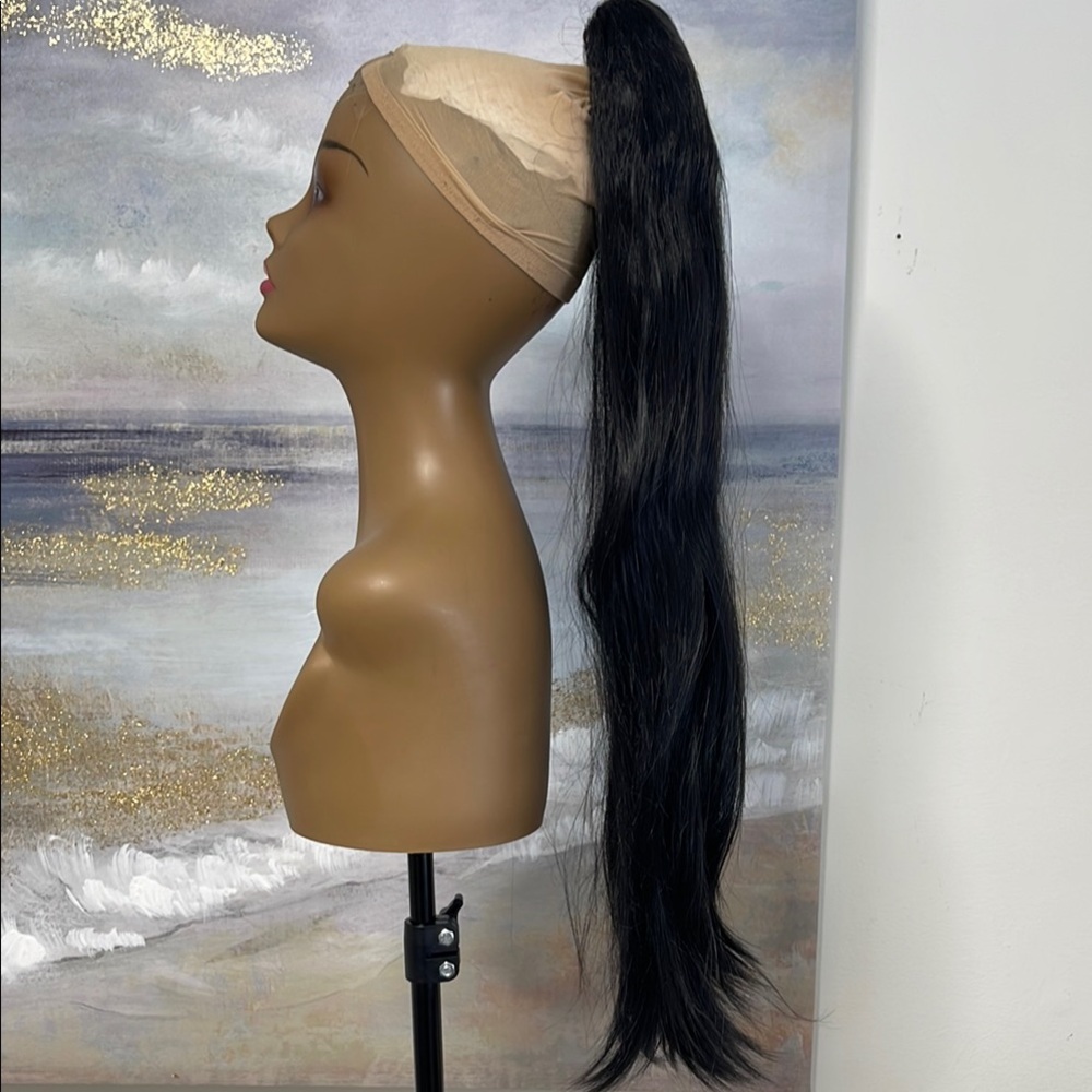HAIR, 25” Ponytail clasp Extension, Black